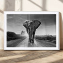 Black and White Elephant Wall Art Canvas Print