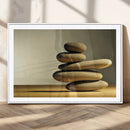 Fluvial Zen Stones Canvas Wall Art Print