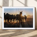 Horse Herd Wall Art Animal Canvas Print