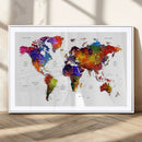 World Map Canvas Print – Detailed Map of the World Wall Art