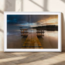 Serene Lake Pier at Sunset Canvas Print | Landscape Canvas