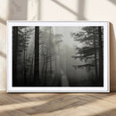 Misty Forest Wall Art Premium Canvas Print a Foggy and