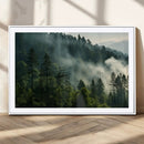Misty Forest Wall Art Premium Canvas Print a Foggy and