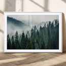Captivating Misty Forest Wall Art Premium Canvas Print,