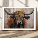 Scottish Highland Cow Cattle Art Print on Wood Style by MyGreatCanvas | Canvas Wall Art Prints | Photo Prints & Wall Decor