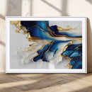 Gold Marble Art - Abstract Geode Gold And Blue Marble Shape