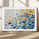 Abstract Fish Shoal Wall Art Canvas Print, Colorful Fish