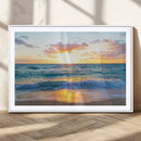 Golden Sunset Over Ocean Waves - Serene Coastal Triptych