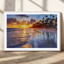 Serene Beach Sunset Wall Art Canvas- Coastal Seascape Print