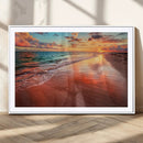 Sunset Beach Wall Art | Ocean Canvas Print | Coastal Wall