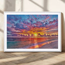 Vibrant Sunset Beach Wall Art - Ocean Sunset Canvas Print |