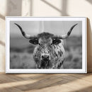 Texas Cow Longhorn Wall Art Canvas Print for Farm House Wall