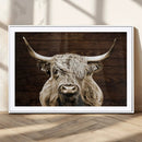 Highland Cow Wall Art Canvas Print, Rustic Farmhouse Decor,