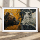 Bear and Bull Wall Art Canvas Print – Abstract Animal