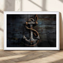 3 Panel Grunge Abstract Anchor Wall Art Canvas Print Set