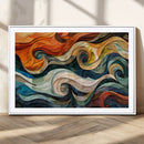 Abstract Wave Wall Art | Ready to Hang Framed Canvas Print |