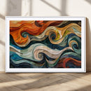 Abstract Wave Wall Art | Ready to Hang Framed Canvas Print |