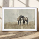 Chines Style Grunge Horses Wall Art Canvas Print