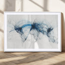Flight Route Map Wall Art Canvas Print, Abstract Air Traffic
