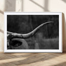 Cow Longhorn Wall Art | Black and White Print | Ready to by MyGreatCanvas | Canvas Wall Art Prints | Photo Prints & Wall Decor