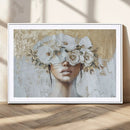 Golden Petal Wall Art - Canvas Print Flower Head Woman