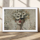 Abstract Floral Women Patel Wall Art Canvas Print