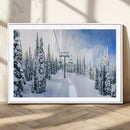 Winter Ski Lift Wall Art Print - Landscape Wall Art | Snowy