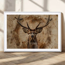 Wood Abstract Deer Wall Art | Rustic Wildlife Canvas Print |