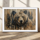 Majestic Grizzly 399 Bear Wall Art | 3-Panel Rustic Canvas
