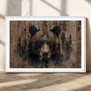 Rustic Grizzly 399 Wall Art | Triptych Canvas Print | Rustic