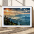 Sunrise Over Mountain Range Wall Art Canvas Print, Farmhouse