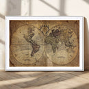 Vintage World Map Wall Art Canvas – Antique Style Push Pin