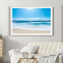 Wall Art Canvas Print Shiny Blue Sea and Beach by MyGreatCanvas | Canvas Wall Art Prints | Photo Prints & Wall Decor