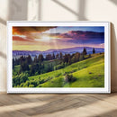 Green Hills and Sunset Wall Art Print - Scenic Landscape by MyGreatCanvas | Canvas Wall Art Prints | Photo Prints & Wall Decor