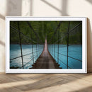 Suspension Bridge Over River Canvas Art | 3-Panel Nature by MyGreatCanvas | Canvas Wall Art Prints | Photo Prints & Wall Decor
