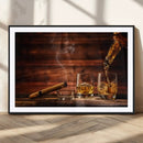 Whiskey and Cigar Wall Art Canvas | 3 Panel Bar Room Decor by MyGreatCanvas | Canvas Wall Art Prints | Photo Prints & Wall Decor