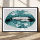Blue Lips Wall Art Canvas Print