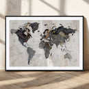 Abstract Map Printing - Modern World Map Canvas Wall Art for