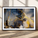 Large Abstract Wall Art Print -  Gold and Blue Abstract
