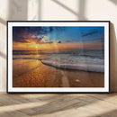 Sunset and Beach at Night Wall Art Canvas Print