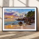Tropical Island Beach Sunset Canvas Print