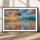 Sunset Beach Canvas Wall Art – Tropical Triptych Seascape