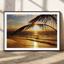 Golden Tropical Beach Sunset Canvas Triptych, Coastal Palm by MyGreatCanvas | Canvas Wall Art Prints | Photo Prints & Wall Decor