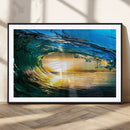 Ocean Wave at Sunset Canvas Art, Large Wall Print of Vibrant