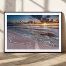 Sea Ocean Sunset Beach Wall Art Canvas Print
