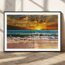 Golden Sunset Beach Canvas Wall Art – Triptych Seascape by MyGreatCanvas | Canvas Wall Art Prints | Photo Prints & Wall Decor