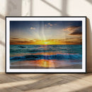 Vibrant Ocean Sunrise Over Golden Beach Waves, Giclee Canvas by MyGreatCanvas | Canvas Wall Art Prints | Photo Prints & Wall Decor