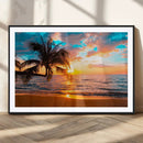 Palm Tree Sunset On The Beach Wall Art Canvas, Framed Palm by MyGreatCanvas | Canvas Wall Art Prints | Photo Prints & Wall Decor