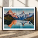 Landscape Mountain and Lake View Wall Art Canvas Print