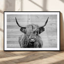 Scottish Highland Cow Cattle Art Print on Wood Background by MyGreatCanvas | Canvas Wall Art Prints | Photo Prints & Wall Decor